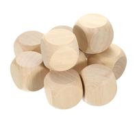 sourcing map 10 Pcs Blank Wooden Dice, 50mm/1.97inch Unfinished Wooden Cube Rounded Corners Square Block for DIY Craft Projects