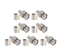 sourcing map 10 Pcs BNC Male Crimp Connector, 5mm 50 Ohm PTFE Insulation BNC Male Coax Connectors for RG6 5D-FB LMR300 Coax Cable Wireless Internet