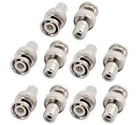 sourcing map 10 Pcs BNC Male to RCA Female Jack Coax Cable Video Adapter Connector