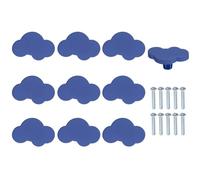 sourcing map 10 Pcs Cabinet Knobs, 53.5x36mm Plastic Cute Dresser Pulls Cartoon Soft Rubber Drawer Handle Pulls with Screws for Bedroom Cupboard Closets Bookcase Kitchen, Cloud, Cobalt Blue