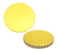 sourcing map 10 Pcs Cardboard Cake Rounds, 8 Inch Cake Board Circle Trays Base Boards for Desserts Pastries Decorating Baking Party and DIY Crafts Display, Gold