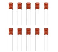 sourcing map 10 Pcs CBB Capacitor 100V 105J 1UF Metallized Polypropylene Film Capacitors for Various Energy-Saving Lamps Electronic Rectifiers Instruments