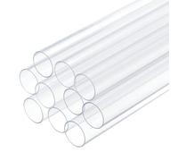 sourcing map 10 Pcs Clear Plastic Rigid Tubing 15mm ID x 16mm OD, 0.5 Meters Length Round Polycarbonate Tubing for Aquarium Water Pipe, Water Cooling System, Plumbing