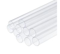 sourcing map 10 Pcs Clear Plastic Rigid Tubing 18mm ID x 19mm OD, 0.5 Meters Length Round Polycarbonate Tubing for Aquarium Water Pipe, Water Cooling System, Plumbing