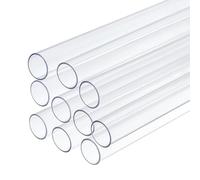 sourcing map 10 Pcs Clear Plastic Rigid Tubing 18mm ID x 20mm OD, 0.5 Meters Length Round Polycarbonate Tubing for Aquarium Water Pipe, Water Cooling System, Plumbing