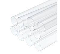sourcing map 10 Pcs Clear Plastic Rigid Tubing 29mm ID x 30mm OD, 0.5 Meters Length Round Polycarbonate Tubing for Aquarium Water Pipe, Water Cooling System, Plumbing