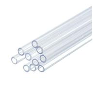 sourcing map 10 Pcs Clear Plastic Rigid Tubing 2mm ID x 3mm OD, 0.5 Meters Length Round Polycarbonate Tubing for Aquarium Water Pipe, Water Cooling System, Plumbing