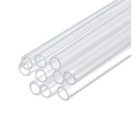 sourcing map 10 Pcs Clear Plastic Rigid Tubing 3mm ID x 4mm OD, 0.5 Meters Length Round Polycarbonate Tubing for Aquarium Water Pipe, Water Cooling System, Plumbing
