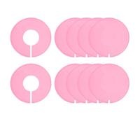 sourcing map 10 Pcs Clothes Dividers,Round Closet Rack Dividers Clothing Rack Size Dividers Blank Labels Writable & Reusable for Hanging Clothes Sorting Size, Pink
