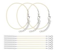 sourcing map 10 PCS Creamy White Bracelet Cord,6" Adjustable Friendship Bracelet 1.5mm Waxed Polyester Cord with Lobster Clasp Bracelet String for Bracelet Making Jewelry DIY Craft