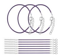 sourcing map 10 PCS Dark Purple Bracelet Cord, 9" Adjustable Friendship Bracelet 1.5mm Waxed Polyester Cord with Lobster Clasp Bracelet String for Bracelet Making Jewelry DIY Craft
