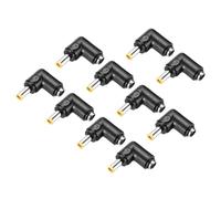 sourcing map 10 Pcs DC Power Adapter,90 Degree Female 5.5mm x 2.1mm to Male 5.0mm x 3mm Plug Tips Yellow with 1.2 Inch Wire for External Power Source