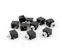 sourcing map 10 Pcs DIP PCB Mount 3 Poles Female 3.5mm Mono socket Jack