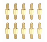 sourcing map 10 Pcs Double Ended Copper Stud Nut, M3x17mm Male to Male Double End Threaded Stud for Hex Head Double End Studs Rods Right Left Hand Thread Screws
