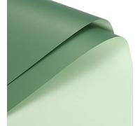 sourcing map 10 Pcs Double Sided Color Flower Wrapping Paper Grey Green+Turquoise 22.8"x22.8" Waterproof for Florist Bouquet Supplies, DIY Crafts, Gift Box Packaging