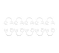 sourcing map 10 Pcs Double Snap Grip Hose Clamps, Plastic 9.1-10.2 Mm/0.36-0.4 Inches Inner Dia Adjustable Several Ratcheting Tubing Clamp for Home, White