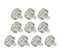 sourcing map 10 PCS Drawer Rollers 19mm x 6mm Wheel 2mm Step, Steel Bearing Roller Drawer Pulley Bearing Replacement Wheels for Windows Sliding Door Track Guide, M6 x 10mm Thread
