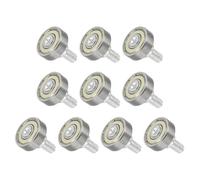 sourcing map 10 PCS Drawer Rollers 19mm x 6mm Wheel 6mm Step, Steel Bearing Roller Drawer Pulley Bearing Replacement Wheels for Windows Sliding Door Track Guide, M6 x 10mm Thread