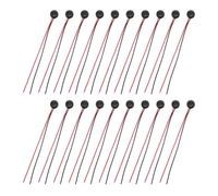 sourcing map 10 Pcs Electret Microphone Condenser Pickup, 4mm Dia Mini MIC Electret Condenser with 50mm Wire Leads 58dB for Audio, Black