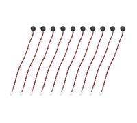 sourcing map 10 Pcs Electret Microphone Condenser Pickup, 6mm Dia Mini MIC Electret Condenser with 100mm Wire Leads 60dB for Audio, Black