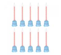 sourcing map 10 Pcs Epoxy Tubes Static Mixer, 3.03-inch Plastic Resin Mixing Nozzle Knob Buckle for AB Glue Adhesive Gun Applicator 50ml Cartridges, Orange, Blue