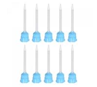 sourcing map 10 Pcs Epoxy Tubes Static Mixer, 3.03-inch Plastic Resin Mixing Nozzle Knob Buckle for AB Glue Adhesive Gun Applicator 50ml Cartridges, White, Blue