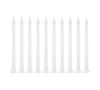 sourcing map 10 Pcs Epoxy Tubes Static Mixer, 6.02-inch Plastic Resin Mixing Nozzle Flat Tip for AB Glue Adhesive Gun Applicator 50mL Cartridges, White