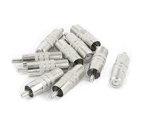 sourcing map 10 Pcs F-Type Female to RCA Male Adapter Connector Coax Jack Silver Tone