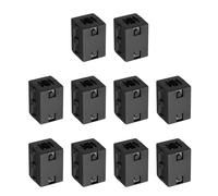 sourcing map 10 Pcs Ferrite Filter Ring Core RFI EMI Noise Suppression Cable Clip ID 10mm 0.39Inch Square Style for Electronic Devices, Industry, Black