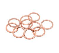 sourcing map 10 Pcs Flat Washers, M22 x 28 x 1.5mm Copper Sealing Washers, Metric Sealing Ring Gasket (T3 Copper, Annealing Process)
