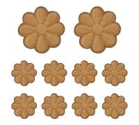 sourcing map 10 Pcs Flower Iron-on Patches, 1.57 Inch Cute Flower Applique Patches Embroidered Sew on Patch for Clothing Jackets Backpack Shoes DIY Accessory Bags, Coffee