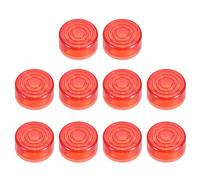 sourcing map 10 Pcs Footswitch Toppers Guitar Pedal Button Caps Plastic Footswitch Top Cover 3/8" for Guitar Effects Pedal Buttons, Red