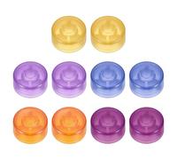 sourcing map 10 Pcs Footswitch Toppers Guitar Pedal Button Caps Plastic Footswitch Top Cover 3/8" for Guitar Effects Pedal Buttons, 5 Colors