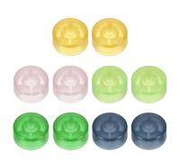 sourcing map 10 Pcs Footswitch Toppers Guitar Pedal Button Caps Plastic Footswitch Top Cover 3/8" for Guitar Effects Pedal Buttons, Multi-color