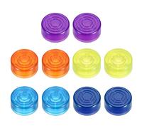 sourcing map 10 Pcs Footswitch Toppers Guitar Pedal Button Caps Plastic Footswitch Top Cover 3/8" for Guitar Effects Pedal Buttons, Blue, Dark Blue, Purple, Yellow, Orange