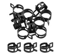 sourcing map 10 Pcs Fuel Line Clamps Spring Band Hose Clamps, 1/2" 20mm Silicone Air Tube Vacuum Hose Water Pipe Low Pressure Assortment Kit, Black