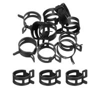 sourcing map 10 Pcs Fuel Line Clamps Spring Band Hose Clamps, 1/2" 22mm Silicone Air Tube Vacuum Hose Water Pipe Low Pressure Assortment Kit, Black