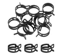 sourcing map 10 Pcs Fuel Line Clamps Spring Band Hose Clamps, 1/2" 27mm Silicone Air Tube Vacuum Hose Water Pipe Low Pressure Assortment Kit, Black
