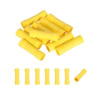 sourcing map 10 Pcs Fully Insulated Butt Connectors, BV22 16-25 Gauge Copper Wiring Crimps Terminals Kit, Straight Wire Terminals for Wire Connection Electrical, Yellow