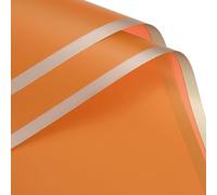 sourcing map 10 Pcs Gold Edge Flower Wrapping Paper Orange 22.8x22.8 Inch Waterproof for Florist Bouquet Supplies, DIY Crafts, Gift/Gift Box Packaging