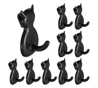 sourcing map 10 Pcs Grid Wall Hooks, 2.2 Inch Grid Wall Panel Plastic Utility Hook, Shelf Accessories Hangers for Garage Store Warehouse Shop Home Hanging, Cat Shape (Black)