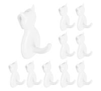 sourcing map 10 Pcs Grid Wall Hooks, 2.2 Inch Grid Wall Panel Plastic Utility Hook, Shelf Accessories Hangers for Garage Store Warehouse Shop Home Hanging, Cat Shape (White)