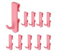 sourcing map 10 Pcs Grid Wall Hooks, 2.8 Inch Grid Wall Panel Plastic Utility Hook, Shelf Accessories Hangers for Garage Store Warehouse Shop Home Hanging, Candy Pink