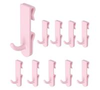 sourcing map 10 Pcs Grid Wall Hooks, 2.8 Inch Grid Wall Panel Plastic Utility Hook, Shelf Accessories Hangers for Garage Store Warehouse Shop Home Hanging, Light Pink