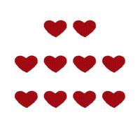 sourcing map 10 Pcs Heart Sew on Patches, 35 x 27mm Cute Embroidered Applique Repair Knitted Patches Heart Shaped Transfer Decals for Clothing DIY Decorations, Red