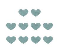 sourcing map 10 Pcs Heart Sew on Patches, 35 x 27mm Cute Embroidered Applique Repair Knitted Patches Heart Shaped Transfer Decals for Clothing DIY Decorations, Green