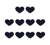 sourcing map 10 Pcs Heart Sew on Patches, 35 x 27mm Cute Embroidered Applique Repair Knitted Patches Heart Shaped Transfer Decals for Clothing DIY Decorations, Navy Blue
