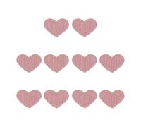 sourcing map 10 Pcs Heart Sew on Patches, 35 x 27mm Cute Embroidered Applique Repair Knitted Patches Heart Shaped Transfer Decals for Clothing DIY Decorations, Pink