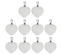 sourcing map 10 Pcs Heart Stone Pendants, 20mm Natural Crystal Valentine Love Heart Pendants Pure White Love Charm Worry Stones for Meditation Energy DIY Necklace Jewelry Making