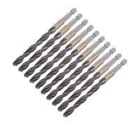 sourcing map 10 Pcs High Speed Steel Hex Shank Twist Drill Bit, 8mm Drilling Dia with 1/4 Inch Hex Shank 116mm Length